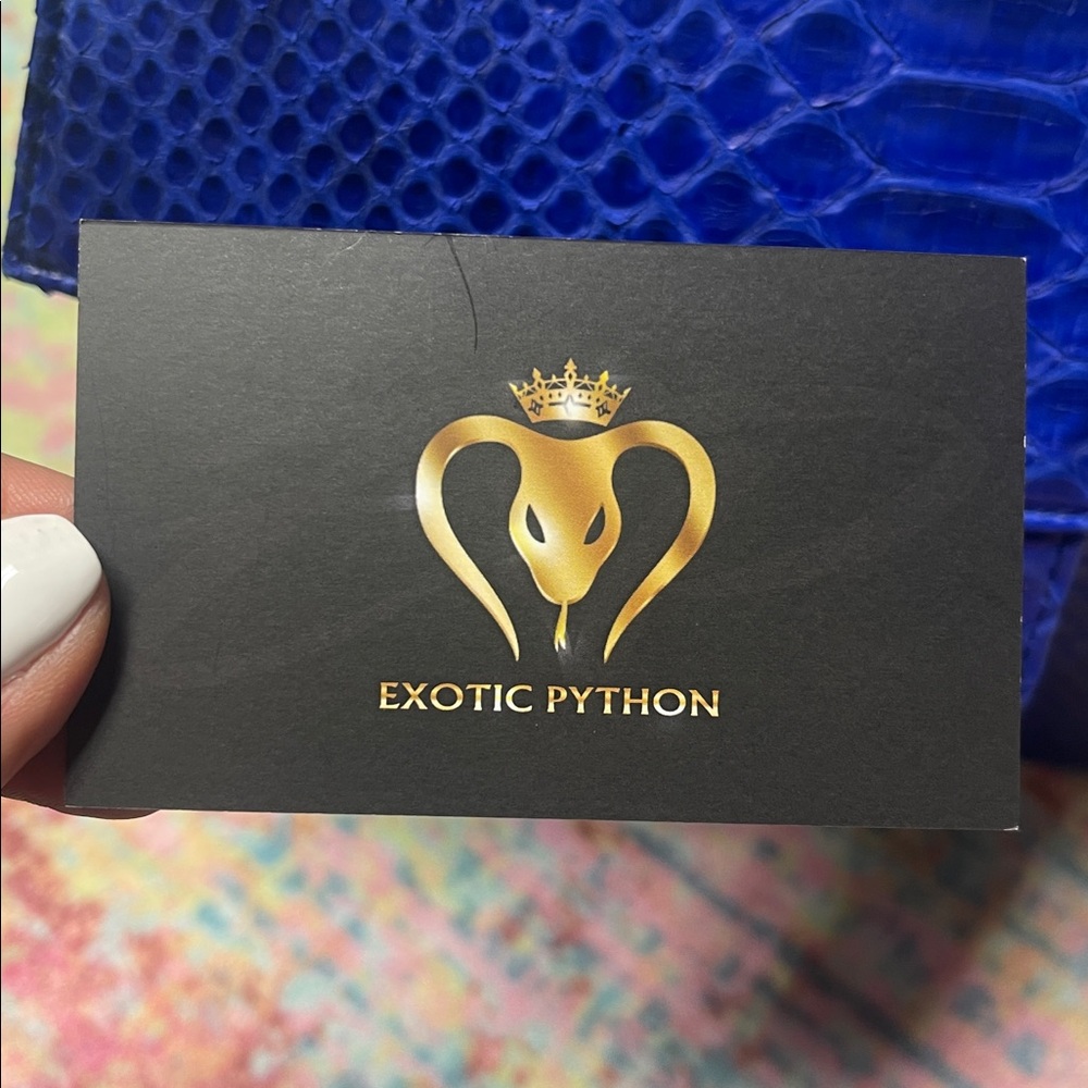 Exotic Python Chic Blue Snakeskin Satchel - image 10